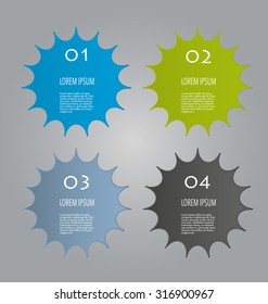 Business infographics template for presentation, education, web design, banners, brochures, flyers. Blue, green, grey and black tabs. Vector illustration.