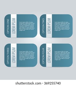 Business infographics template for presentation, education, web design, banners, brochures, flyers. Dark blue tabs. Vector illustration.