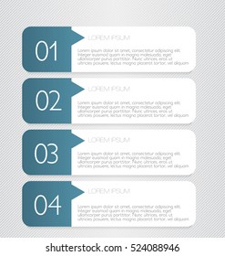 Business infographics template for presentation, education, web design, banners, brochures, flyers. Dark blue tabs. Vector illustration.