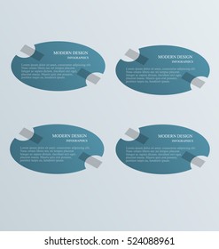Business infographics template for presentation, education, web design, banners, brochures, flyers. Dark blue tabs. Vector illustration