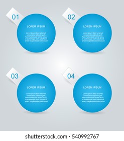 Business infographics template for presentation, education, web design, banners, brochures, flyers. Blue tabs. Vector illustration.