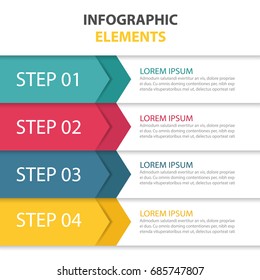 Business infographics template for presentation, education, web design, banners, brochures. Clean numbered banners for sample text or step lable infographic elements.Vector design template.