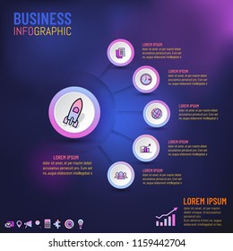 Business infographics template for presentation, Vector illustration layout design for business planing, marketing or any purpose.