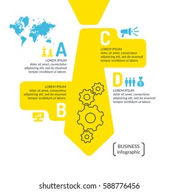 Business infographics template for text and information. Fully editable file. Vector illustration.