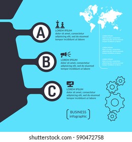 Business infographics template for text and information. Fully editable file. Vector illustration.