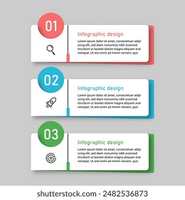 Business infographics template. timeline with 3 steps, options. can be used for workflow diagram, info chart, web design. vector illustration.	