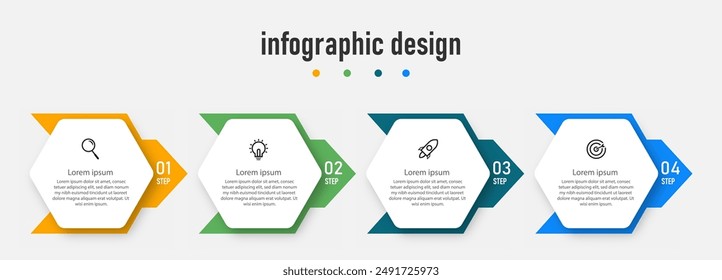 Business infographics template. timeline with 4 steps, options. can be used for workflow diagram, info chart, web design. vector illustration.	