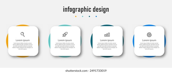 Business infographics template. timeline with 4 steps, options. can be used for workflow diagram, info chart, web design. vector illustration.	