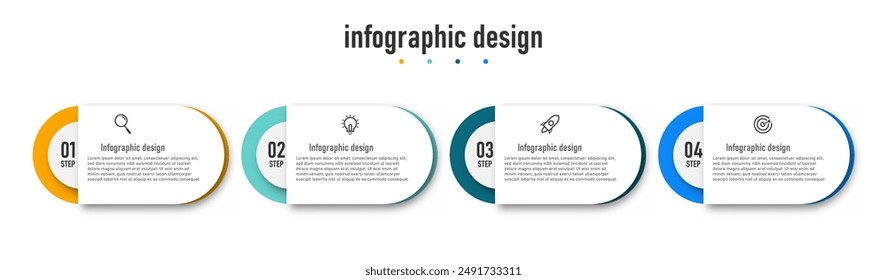 Business infographics template. timeline with 4 steps, options. can be used for workflow diagram, info chart, web design. vector illustration.	