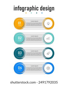 Plantilla de infografías de negocios. línea de tiempo con 4 pasos, opciones. se puede utilizar para diagrama de flujo de trabajo, infograma, Diseño web. Ilustración vectorial.	