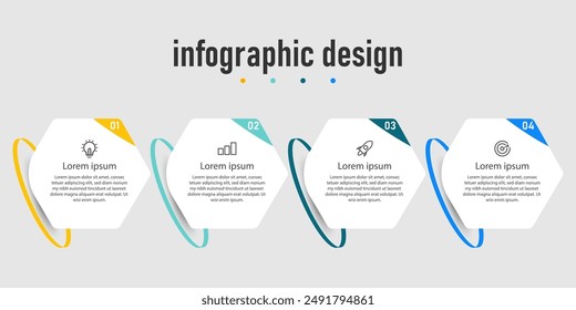 Business infographics template. timeline with 4 steps, options. can be used for workflow diagram, info chart, web design. vector illustration.	