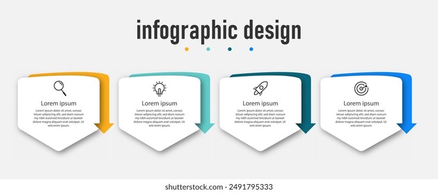 Business infographics template. timeline with 4 steps, options. can be used for workflow diagram, info chart, web design. vector illustration.	
