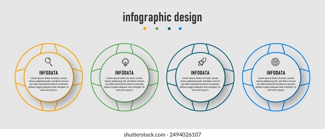 Business infographics template. timeline with 4 steps, options. can be used for workflow diagram, info chart, web design. vector illustration.	