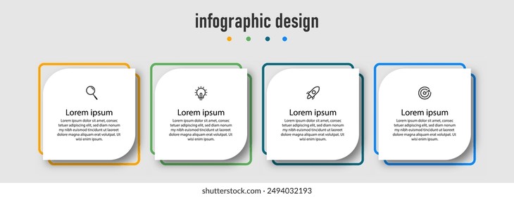 Business infographics template. timeline with 4 steps, options. can be used for workflow diagram, info chart, web design. vector illustration.	