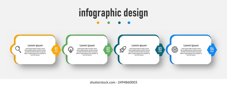 Business infographics template. timeline with 4 steps, options. can be used for workflow diagram, info chart, web design. vector illustration.	
