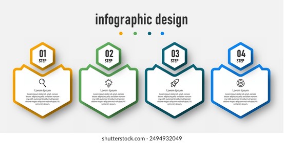 Business infographics template. timeline with 4 steps, options. can be used for workflow diagram, info chart, web design. vector illustration.	