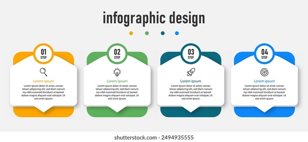 Business infographics template. timeline with 4 steps, options. can be used for workflow diagram, info chart, web design. vector illustration.	