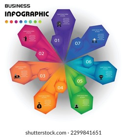 business infographics. time line with 7 steps label . vector infographic element.