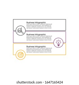 Business infographics. Timeline with 3, 4, 5, 6 steps, circles, rings. Vector linear infographic element.