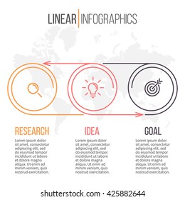 Business Infographics. Timeline With 3 Steps.