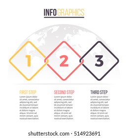 Business Infographics. Timeline With 3 Steps. Vector Infographic Element.