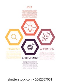 Business infographics. Timeline with 4 steps. Vector infographic element.