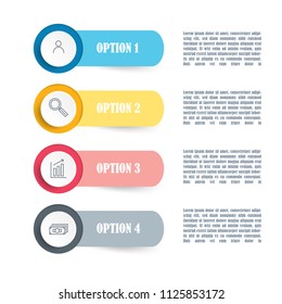 Business infographics. Timeline with 4 steps