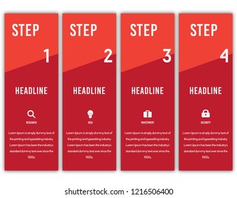 Business infographics. Timeline with 4 steps, labels. Vector infographic element. Infographic design vector and marketing icons can be used for workflow layout, diagram, annual report, web design. Bus