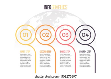 Business infographics. Timeline with 4 steps. Vector infographic.