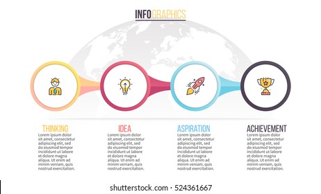 Business infographics. Timeline with 4 steps. Vector infographic element.