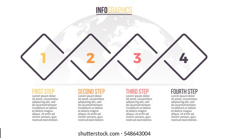 Business Infographics. Timeline With 4 Steps. Vector Infographic Element.