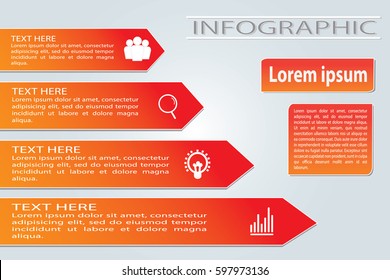 Business infographics. Timeline with 4 steps