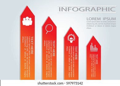 Business infographics. Timeline with 4 steps