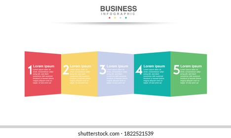 Business infographics. Timeline with 5 steps, options,  Vector template.   Timeline infographic design circle options. Can be used for workflow layout, diagram, annual report, web design. Vect