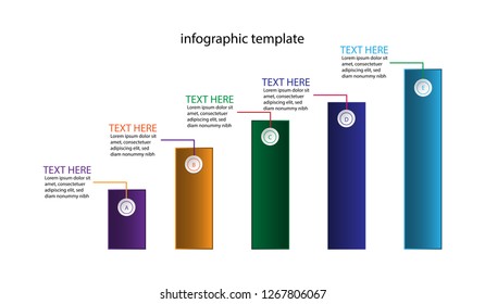 Business infographics. Timeline with 5steps,  Vector illustration EPS10