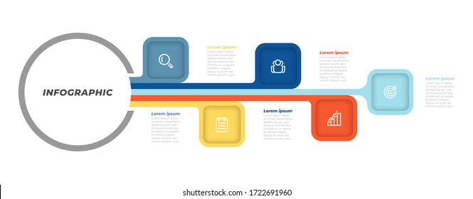Business infographics. Timeline design elements with 5 options or steps. Vector illustration.