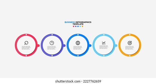 Business infographics timeline  design template with 5 step and option information. Premium vector with editable sign or symbol. Eps10 vector