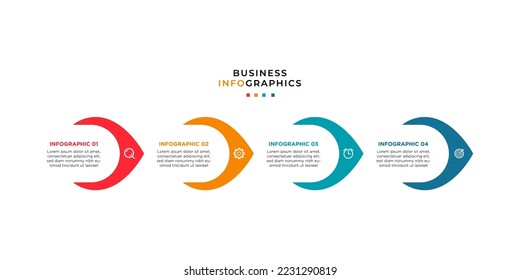 Business infographics timeline  design template with 4 step and option information. Premium vector with editable sign or symbol. Eps10 vector