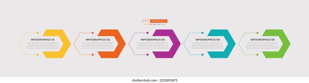 Business infographics timeline  design template with 5 step and option information. Premium vector with editable sign or symbol. Eps10 vector