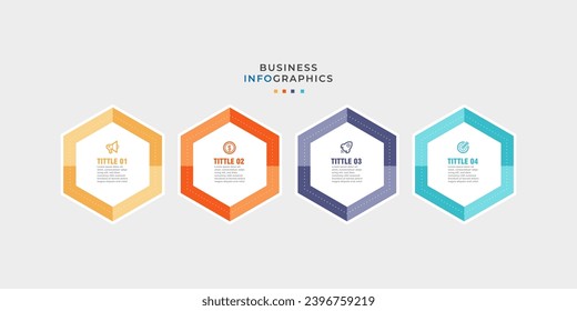 Business infographics timeline design template with 4 step and option information. Premium vector with editable sign or symbol. Eps10 vector