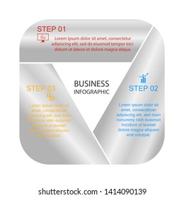 Business InfoGraphics, Triangle diagram, Process Design, Marketing presentation , section banner, Vector Illustration