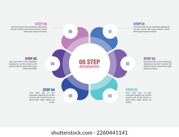 Business infographics. Vector flower chart with 5, 6, 7, 8, 9, 10 steps, options, processes, petals. Vector diagrams.