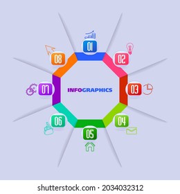infografías de negocios. Gráficos vectoriales para banners, anuncios, folletos, volantes o diseños web. Diseño circular