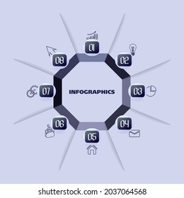 infografías de negocios. Gráficos vectoriales para banners. Diseño circular