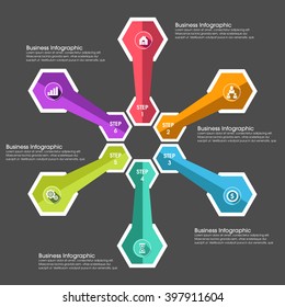 Business Infographics Vector illustration. can be used for workflow layout, banner, diagram, number options, step up options, web design.