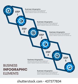 Business Infographics Vector illustration. can be used for workflow layout, banner, diagram, number options, step up options, web design.