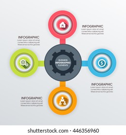 Business Infographics Vector illustration. can be used for workflow layout, banner, diagram, number options, step up options, web design.