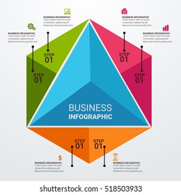 Business  infographics. Vector illustration. Can be used for workflow layout, banner, number options, step up options, web design, diagram.