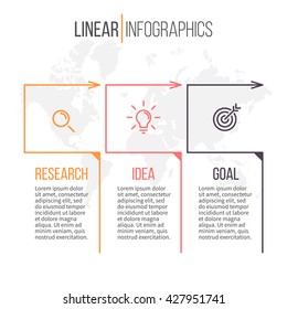 Business infographics.Timeline with 3 parts.