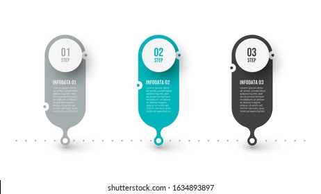 Business infohraphic template. Timeline layout with 3 number options, steps or processes. Vector illustration. Can be used for workflow layout, info chart, graph, web design.